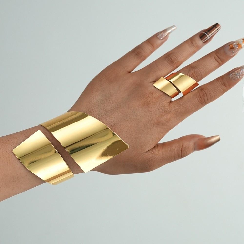 Unregelmäßiger Ringöffnung Armreif Gold Silber Farbe Stapelbar Spiral Mehrschichtiges Armband Geometrische Linie Handgelenk Manschette Armreif Ring Set