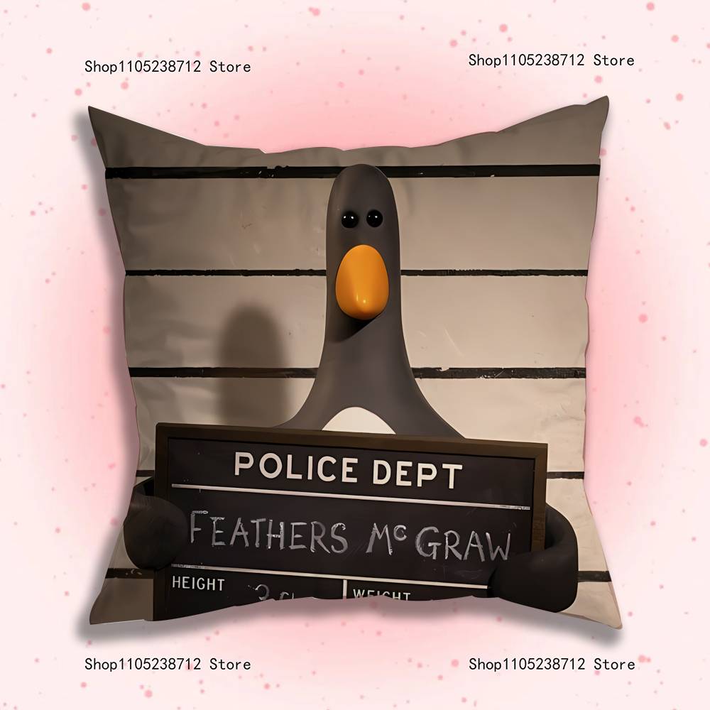 ANIME W-WallaceS G-Gromit Pillow Case Plush Fabric Soft Pillowcase Double Sided Print Sofa Cushion Cover Throw