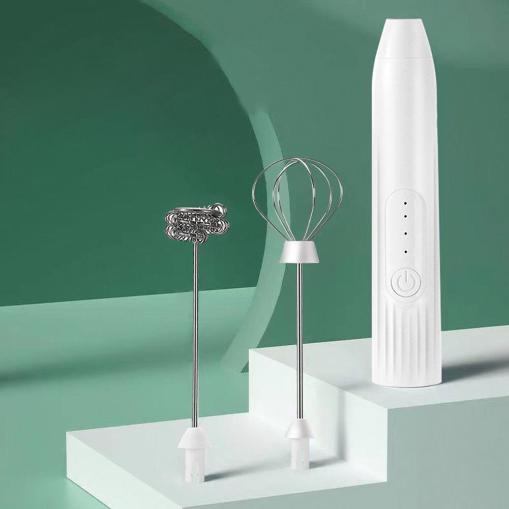 Electric Coffee Mixer Milk Shaker Maker Frother Foamer USB Charging Egg Beater Handheld 3-Speed Adjustable Blender 1200mAh