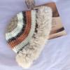 Knitted hat autumn and winter hat women's warm and cold autumn and winter ear protection face small bag head wool hat trendy rabbit fur hat