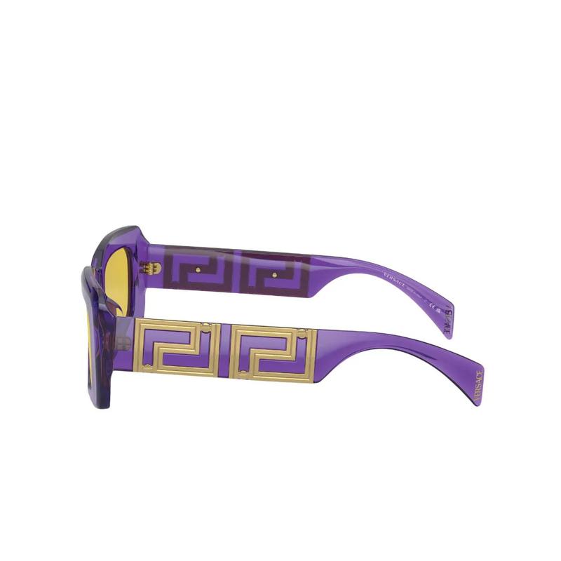 Versace Pattern Letter Logo Nylon Irregular Sunglasses Women's Purple 5696020 VE4444U5408V9-Purple 54