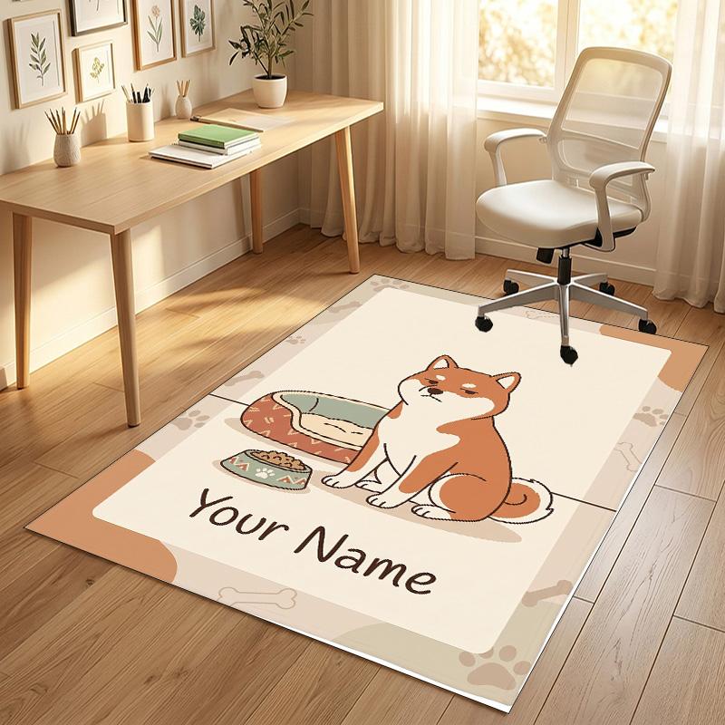 Serpent Floral Theme Soft Crystal Velvet Rug Custom Name & Text Print Non Slip Floor Rug for Bedroom Living Room