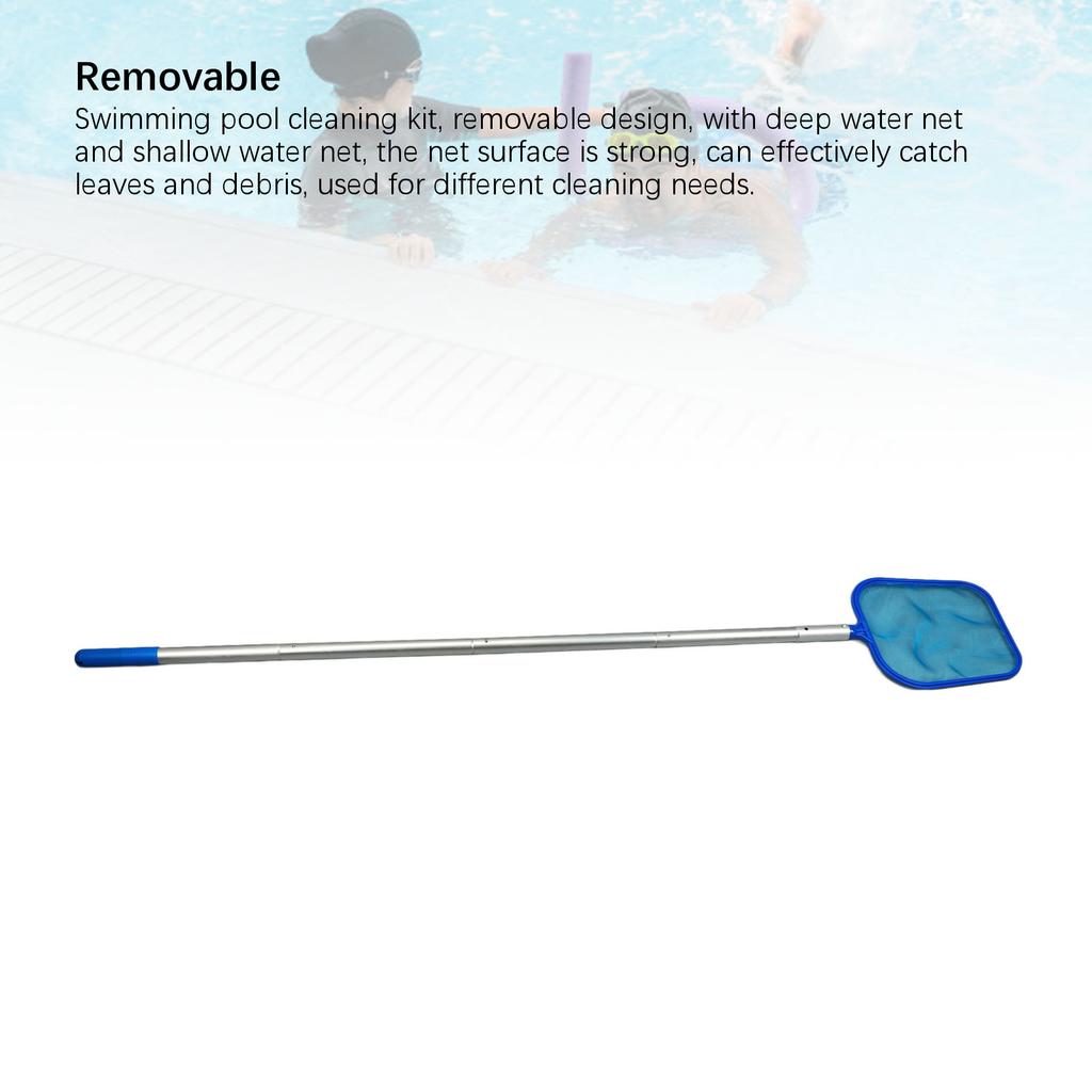 Swimming Pool Cleaning Kit Skimmer Net Vacuum Cleaner Brush Dispenser Pool Maintenance Set with 4 Section Pole