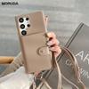 Wallet Strap Case For Samsung S8 S9 S10 Plus S10e S20 S21 S22 S23 Plus Ultra Crossbody Shoulder Lanyard Wallet Card Cover