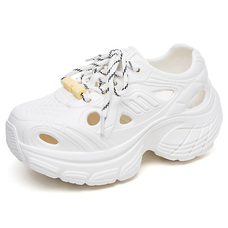 

Туфли женские летние туфли с толстой подошвой и отверстиями, повседневная обувь с мягкой подошвой, модная обувь с увеличенным голенищем, дышащая и не душная повседневная обувь 40-41