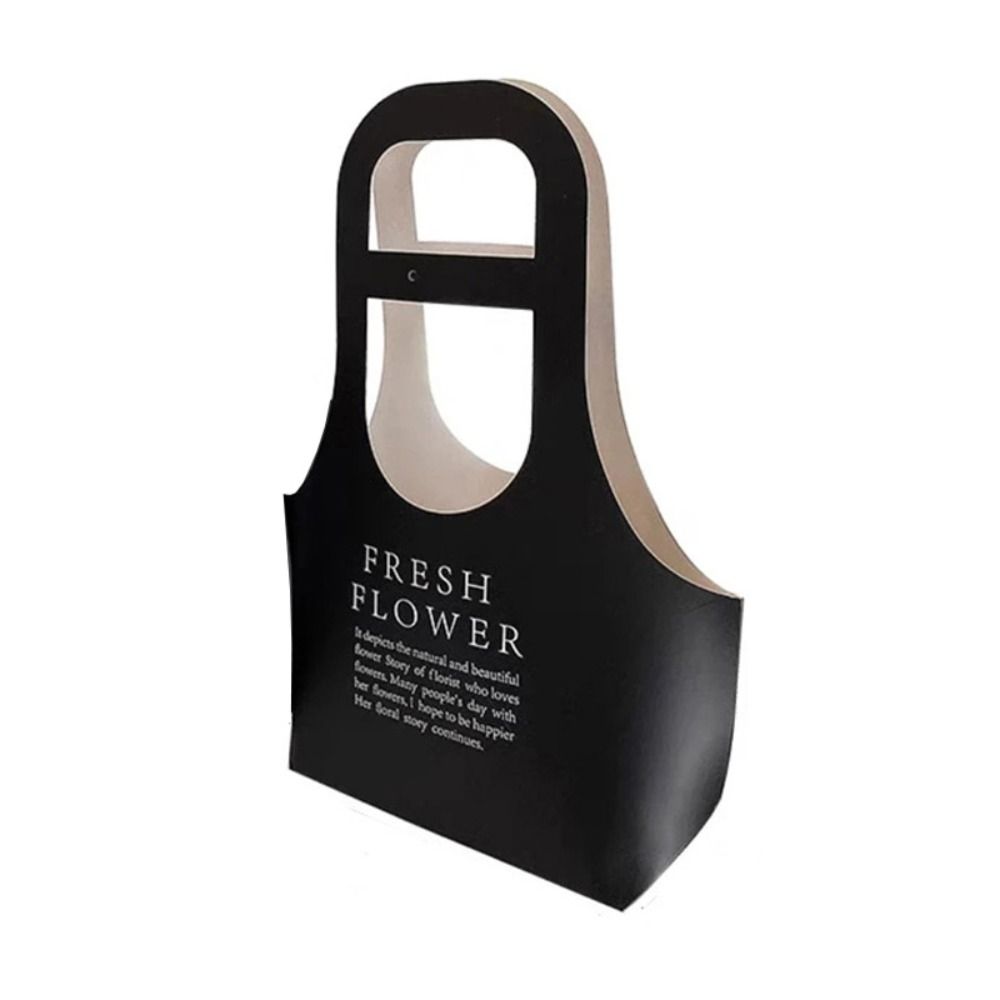

Paper Bag Bouquet Wrapping Bag Handbag Flower Box Gift Box Kraft Paper Flower Bag Valentine Day L чёрный