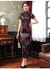 TRTRO Long Cheongsam Dress with Embroidered Ethnic Elegant Upgrade Plum Blossom Print In Size Women's Pattern, Fashion, (Red Black, S)