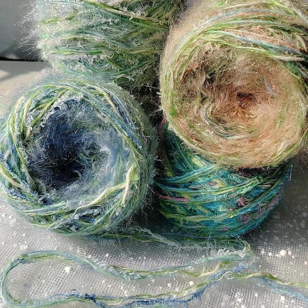 100g Garden Series Hand Mixed Knitting Yarn Flower Thread Handmade Crochet Stick Needle Woven Bag Hair Loop Yarn Gift Decor