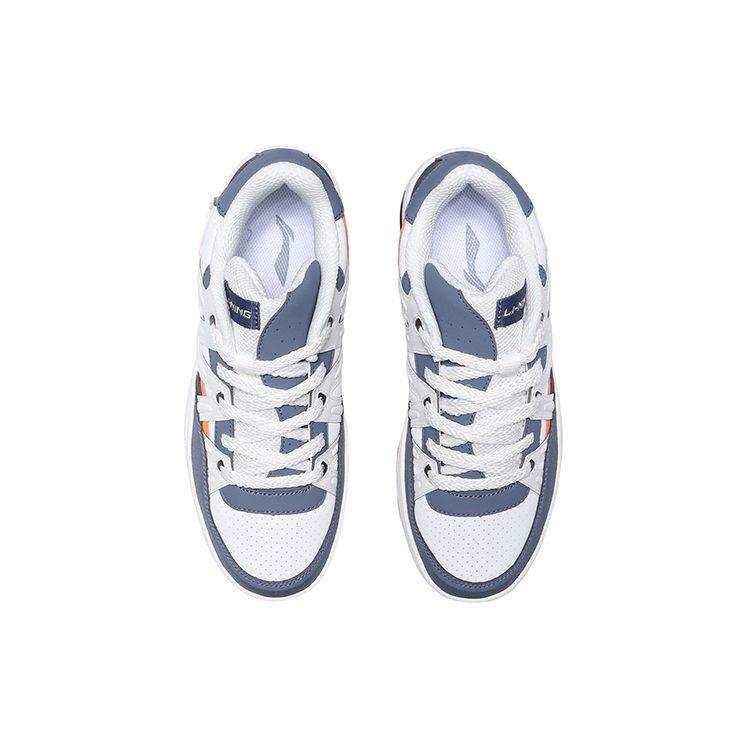 Li Ning Yufeng Synthetic Leather Comfortable Coverage Thermal Slip Resistant Low Top Skateboard Shoes Men's White Gray AGCQ295-2