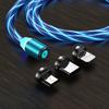 Glowing Cable Mobile Phone Charging Cables Led Light Micro Usb Type C Charger For Samsung Iphone Magnetic Phone Charge Wire Cord