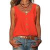 Summer New Solid Color V-neck Vest Button Sleeveless Pocket Tank Top Office Lady Commuter T-shirt Off Shoulder Simple Blouse