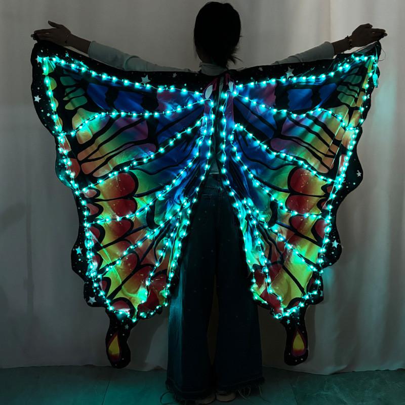 Fantasievolle LED-Schmetterlingsflügel mit Fernbedienung für Bauchtanzkostüme