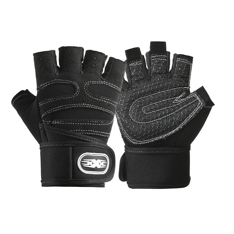 Sports and Fitness Half finger Gloves Extended Wristband Men and Women Equipment Training Anti Slip Calluse Barbell Cycling Outdoor Gloves