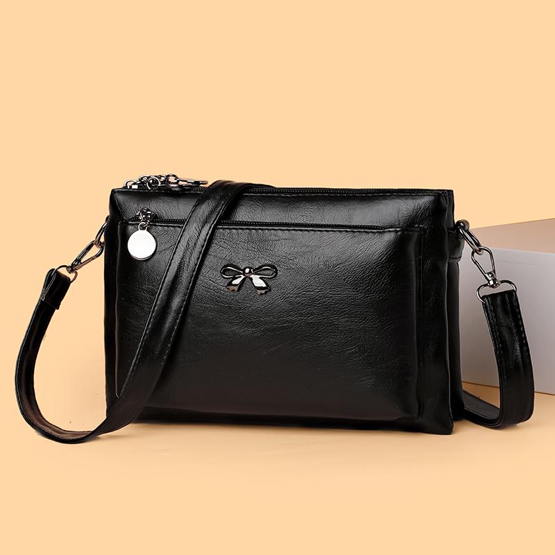 Messenger Bag Middle-aged Mother Bag Soft Leather Women's Bag Shoulder Bag