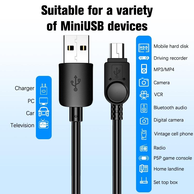 Mini USB Cable USB To USB Fast Data Charger Cable For MP3 MP4 Player Car DVR GPS Digital Camera HDD