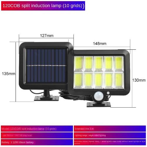 56LED Induction Wall Lamp Waterproof Split Solar 100COB Separated Human Body Induction Courtyard Lamp Garage Lamp