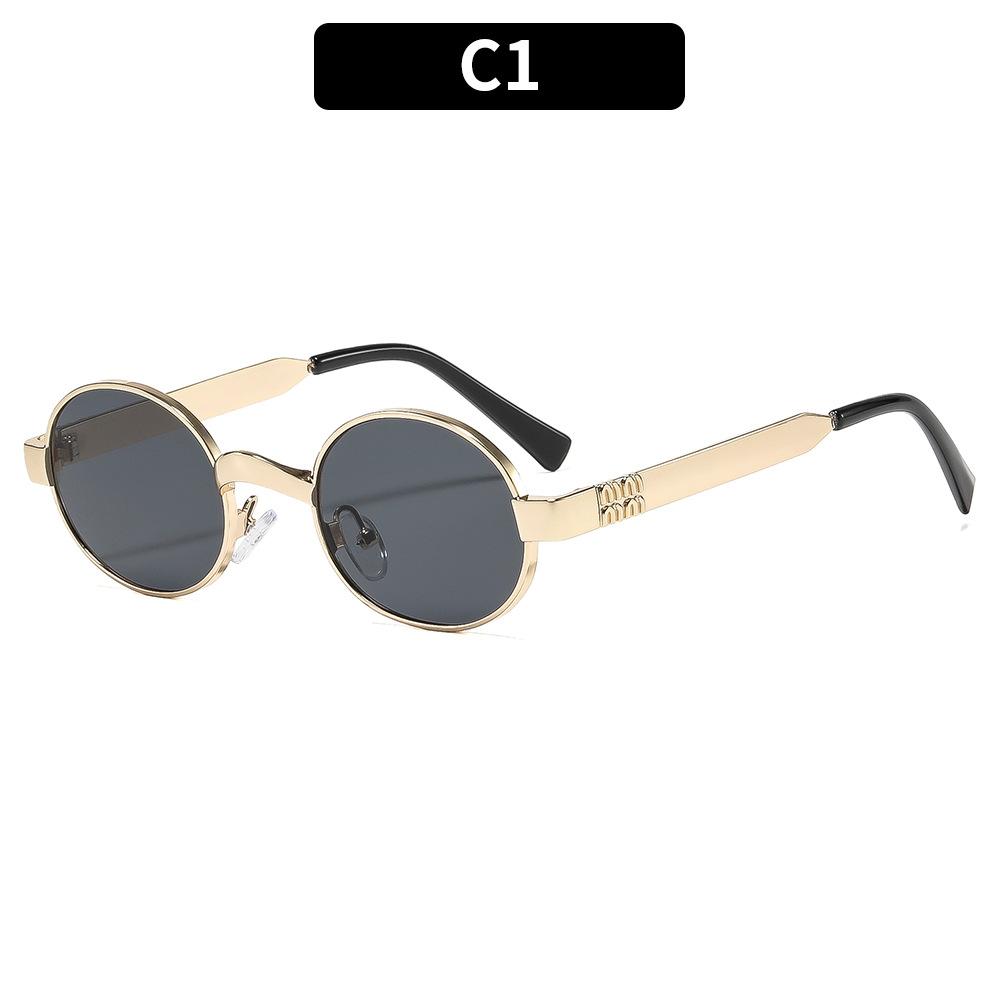 European and American fashion new retro personalized metal sunglasses high sense trend versatile street sunglasses Internet celebrity glasses