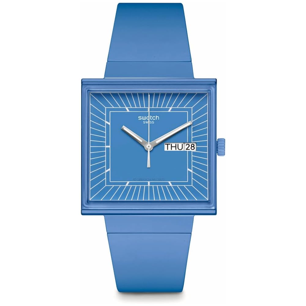 Swatch WHAT IF Sky? Analog Watch SO34S700 Blue Dial Stainless Steel Band 41mm