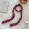Scarf atmosphere new millennial babes long baguette narrow scarf rainbow stripe knitted scarf women
