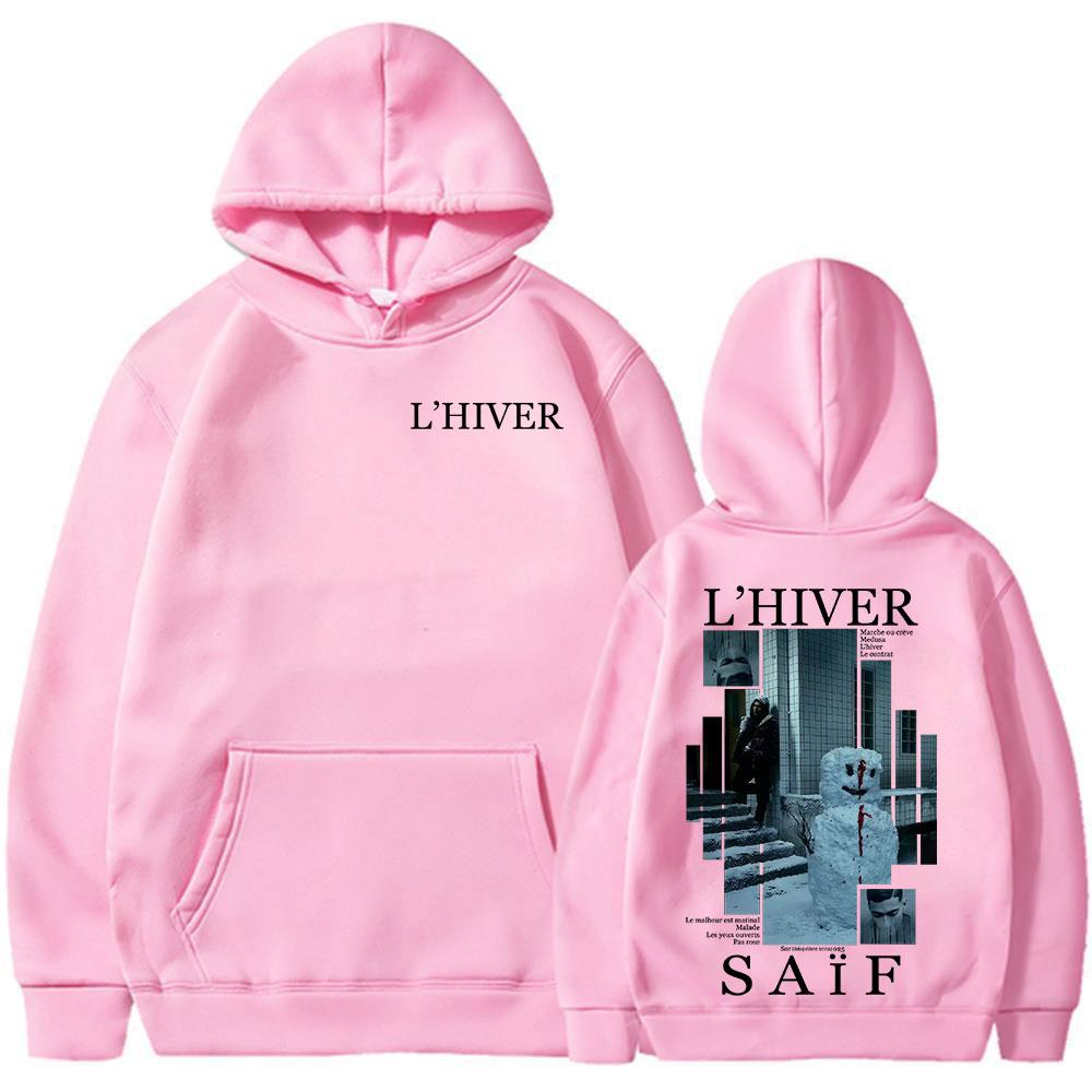 Rapper L'HIVER Saif Album Hoodies Men's Women Hip Hop Fleece Pullover Sweatshirt Retro Long Sleeve Oversized Hoodie Streetwear