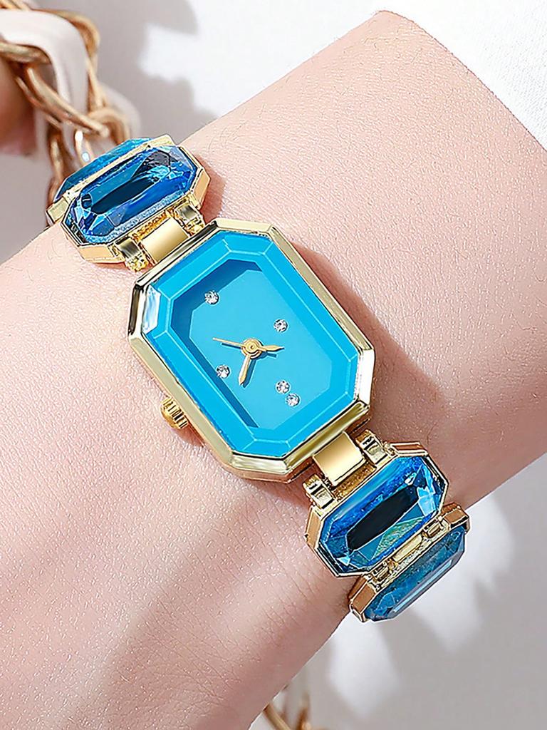 Women Square Watch Luxury Stainless Steel Water Diamond Quartz Movement Fashion Bracelet Clock Rose Gold Ladies Watches