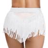 Rhinestone Tassel Belly Dance Shorts for Women Sheer Mesh High Elastic Briefs Underwear for Samba Stage Performance