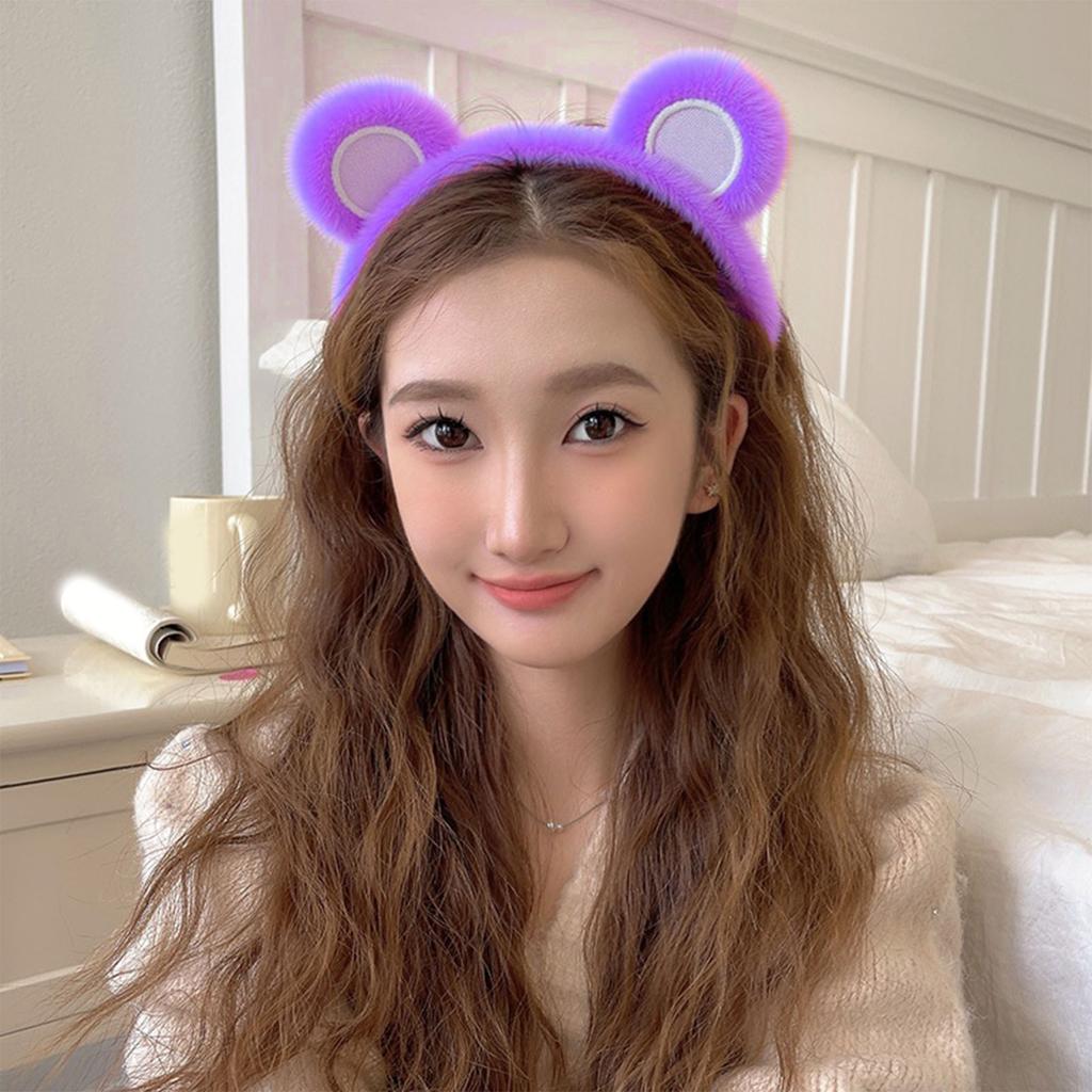 Pusete Bjørneøre Pannebånd Med Justerbart Design For Barn Og Kvinner Mykt Plysj Hårtilbehør For Daglig Bruk Eller Selskaper