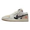 Jordan Air Jordan 1 Abrasion Resistant Low top Vintage Basketball Shoes Unisex White Brown IB8855-121(Team181-)