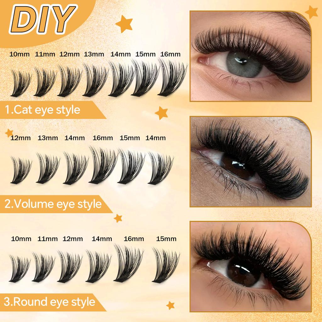 280 Tufts Of D-Song Single Tufts Of False Eyelashes 10-16Mmdiy Segmented Grafting To Extend Natural Dense Hair
