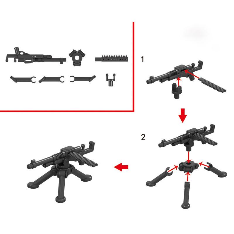 25/50/100/200 Stück Soldat Polizei Gangster SWAT WW2 Armee Militär Waffen Pistole Bausteine Figur Zubehör Modell Ziegel Spielzeug