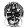Adjustable Skull Ring Men Women Vintage Punk Gothic Style Copper Open Band Jewelry Accessory