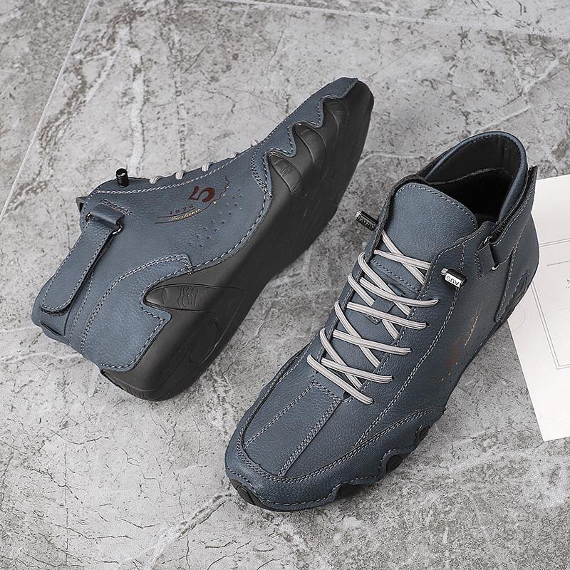 Handmade Casual Men Boots Split Leather Autumn Ankle Boots Plus Size 38-48 Leisure Sneakers For Male Hombres Botas