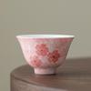 Pure hand-painted cherry blossom powder master cup high-end tea cup tea set exquisite girls tea cup high-end gift gift