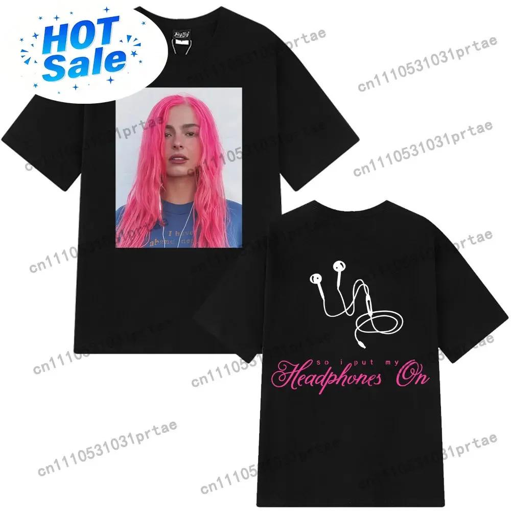 Addison Rae Headphones Fashion Graphic Tshirt Unisex Wounisex Cotton Casual Loose T Shirt Fan Gifts Summer Aesthetic Casual Tshirts