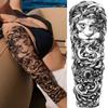 India Maori Totem Temporary Tattoos For Men Women Adult Black Skull Tribal Tattoo Sticker Sleeve Fake Waterproof Tatoos Dacel