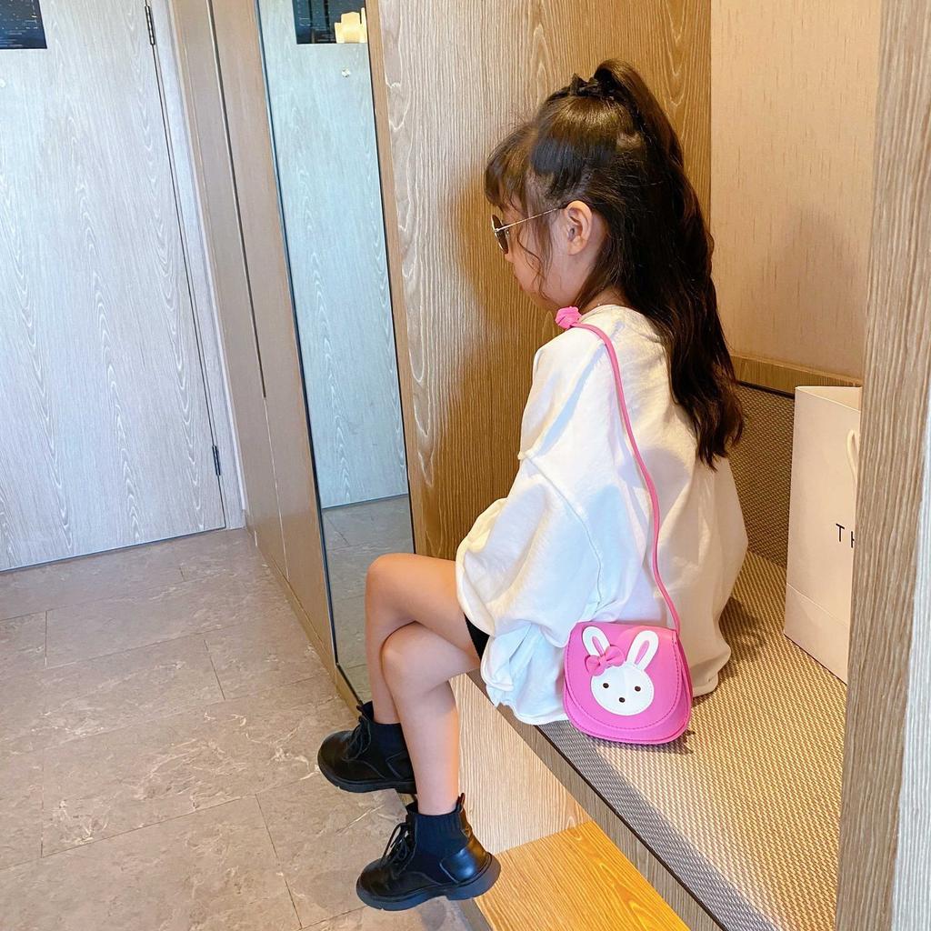 Dětské doplňky Malá taška přes rameno Roztomilý králík Dívčí malé crossbody tašky Kreslená dětská mini peněženka na mince Kabelky