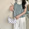 Commuter Shoulder Bag Women's New Niche Simple Full Print Black and White Polka Dots Rectangular Versatile Nylon Small Bag