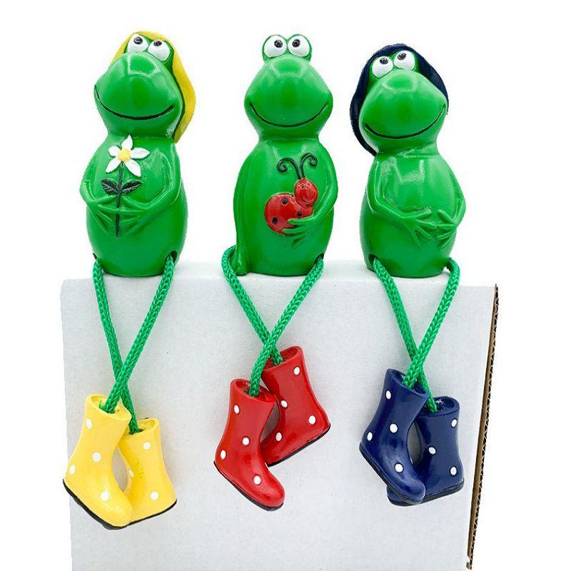 Charming Frog Ornaments For Outdoor Garden And Flowerpot Decoration Set Of Three