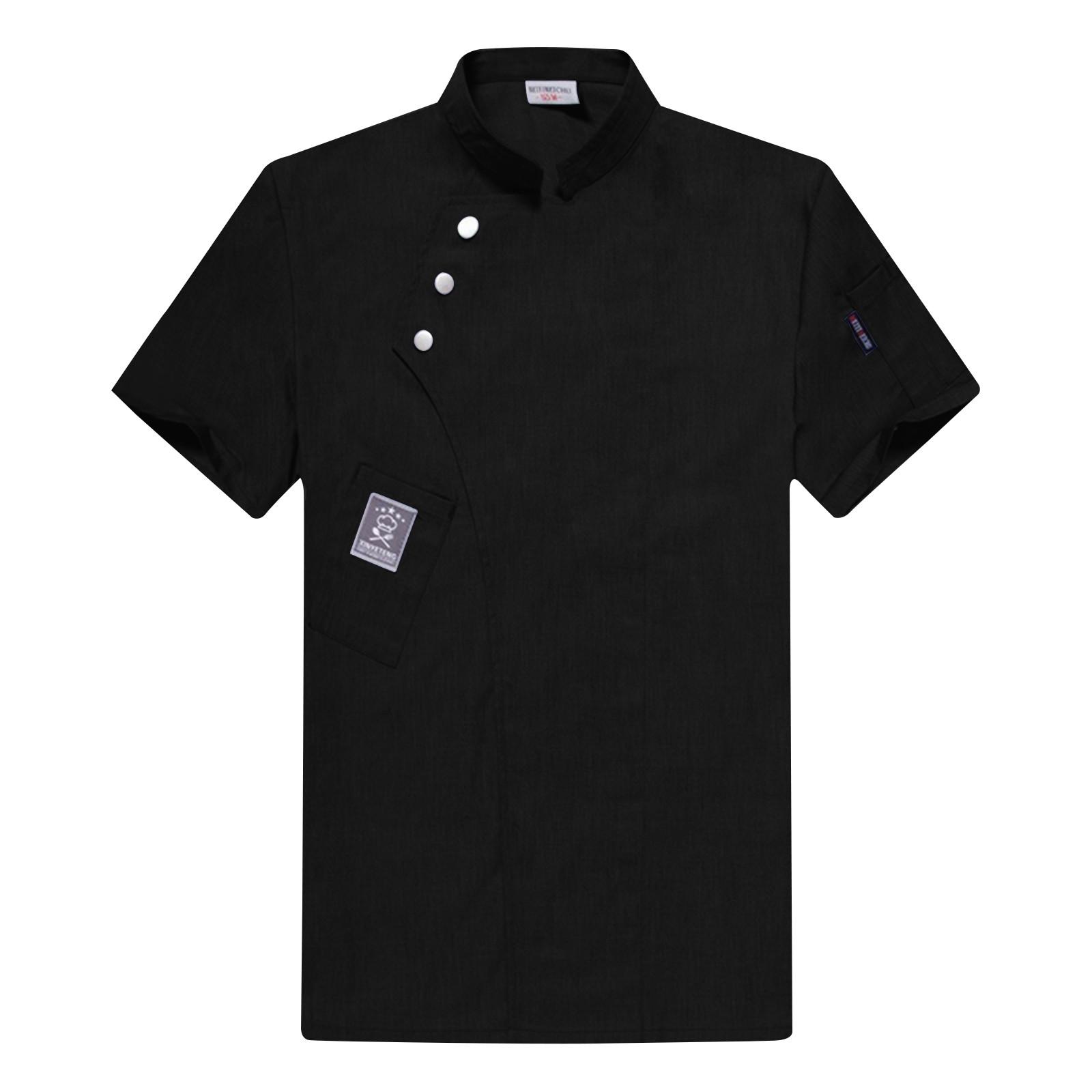 Персонализированная индивидуальная униформа для поваров, комбинезоны с коротким рукавом для мужчин и женщин, кухонная униформа, топы M чёрный