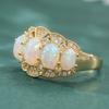 Elegant Luxury Fashion Women's Ring Simple Versatile Synthetic Oval Fire Opal Stone Engagement Band Rings Jewelry