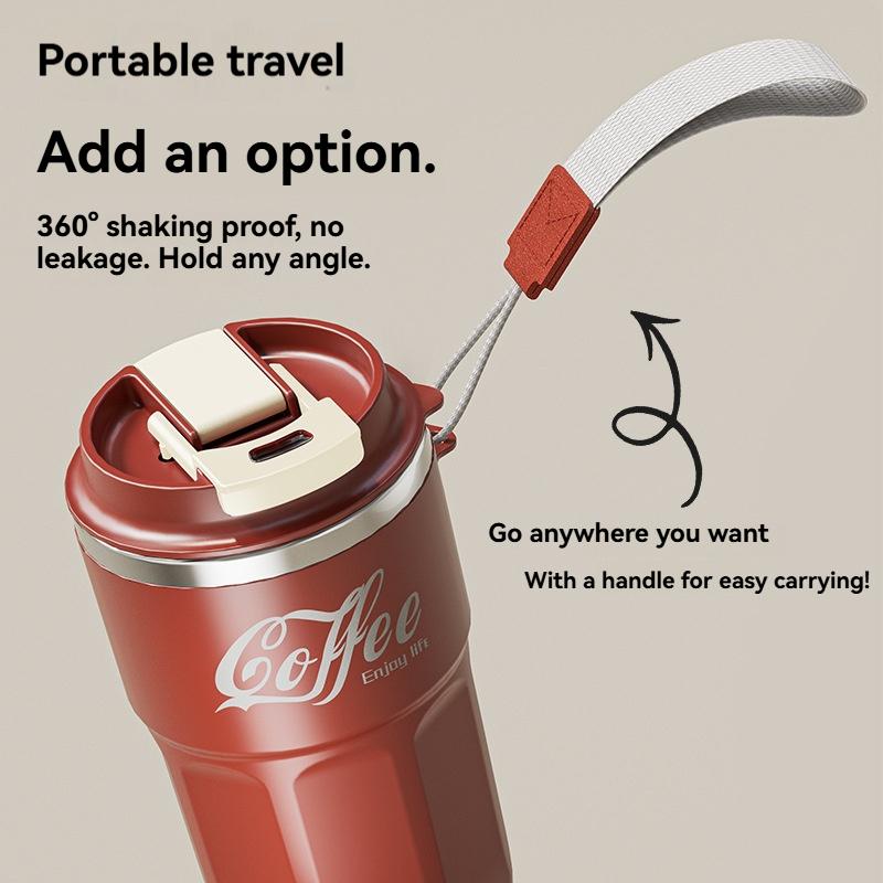 480ML Double-Walled Insulated Milk Coffee Cup Anti Scalding Drinking Cup Stainless Steel Thermal Bottle  Reusable Insulated Cup