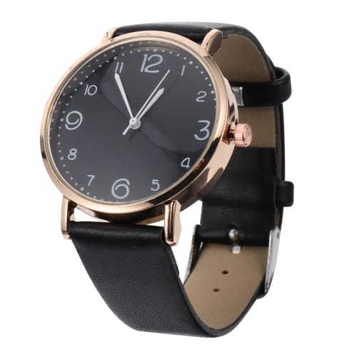 LEDMOMO Women's Waterproof Watch, Juvia Analog Watch with Leather Strap, Black, Perfect for Junior High School Girls and Exams