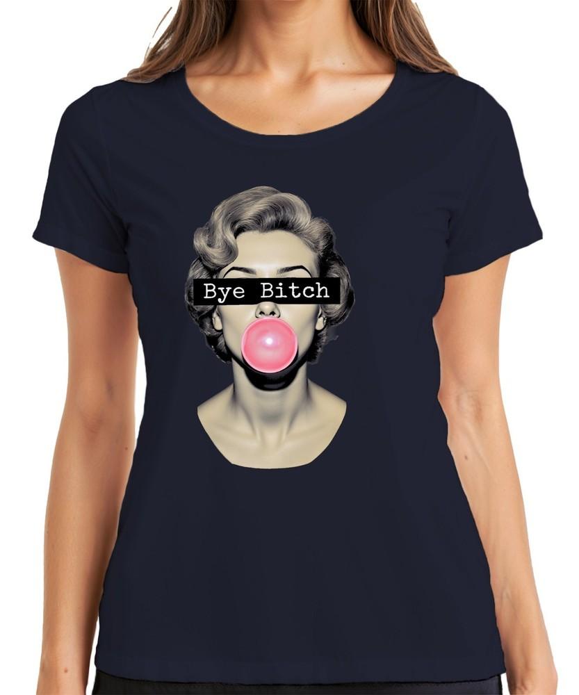 Bye Bitch Bubblegum Pop Art Retro Unisex Pink Cheeky Gift Ladies Tshirt S