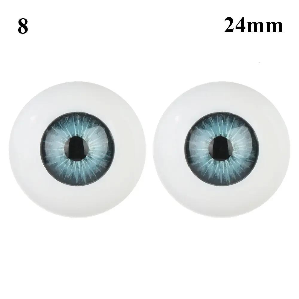 1Pair 22mm 30mm Realistic Half Round Craft Accessories Acrylic DIY Eyeballs Reborn Doll Eyes BJD Mini Easy Use Simulation