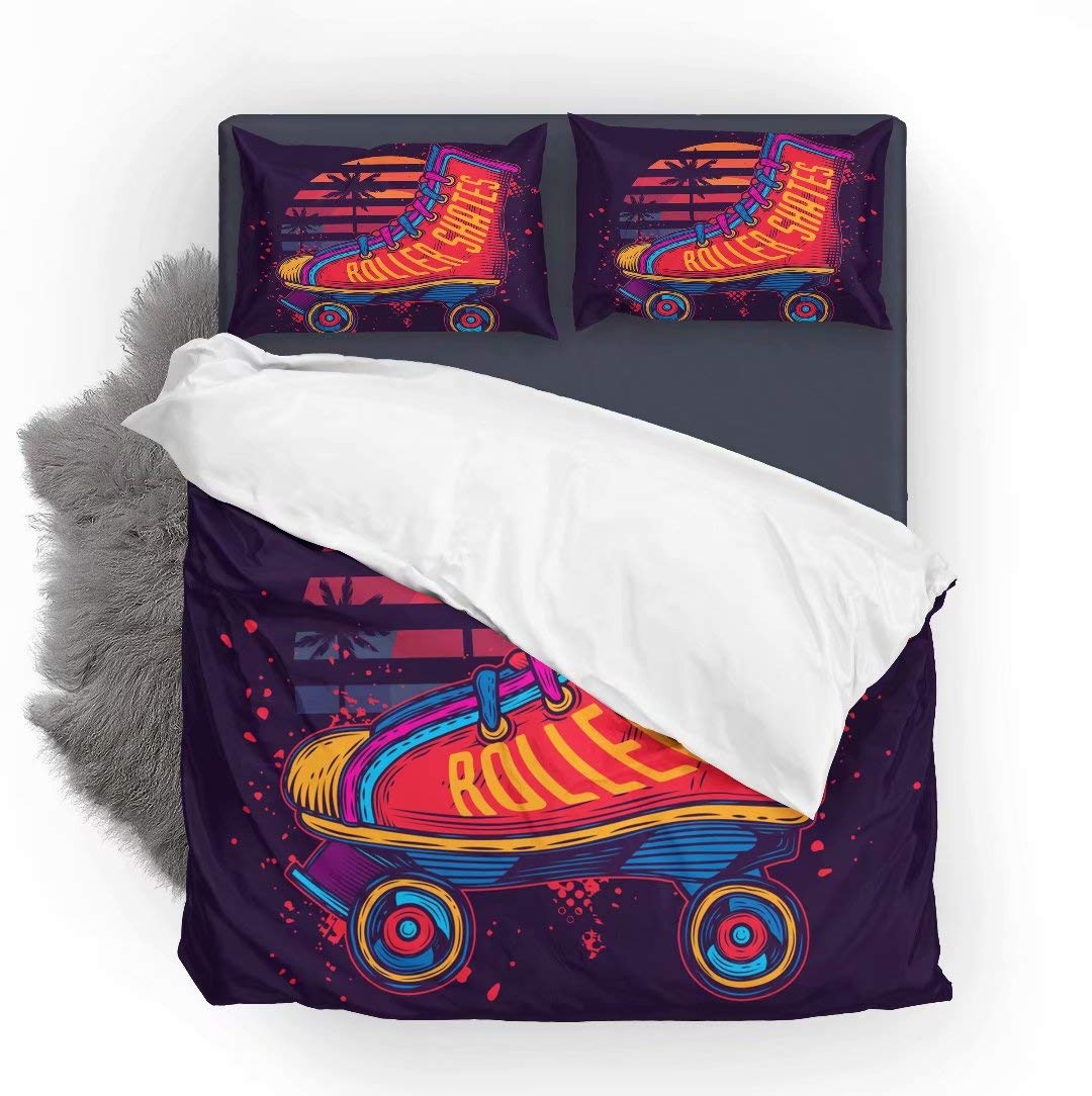 

Comforter Roller Skates For Kids Teens Boys Girls Lightweight Bedroom Decor Winter Sports Game Bedding Set Comforter (quilt)-EU Single(135*200cm)3pcs