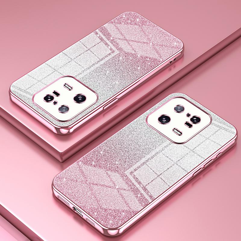 

For Xiaomi 13 Pro 5G Electroplating Shell Precise Cutout TPU Cell Phone Case Pink