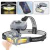 COB LED Headlamp USB Rechargeable Head Flashlight Work Light Outdoors