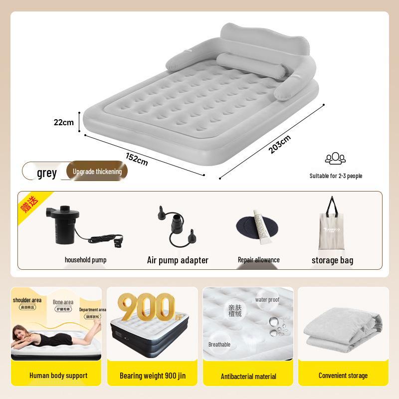 Inflatable Double Mattress with Electric Air Pump - Portable for Home and Outdoor Use