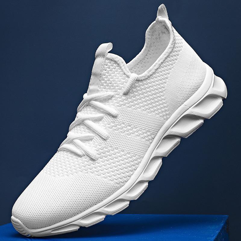 Mens Running Shoes Soft Soles Wear-Resistant Breathable Athletic Shoes Mesh Outside Stylish Big Size Tennis Shoes For Men