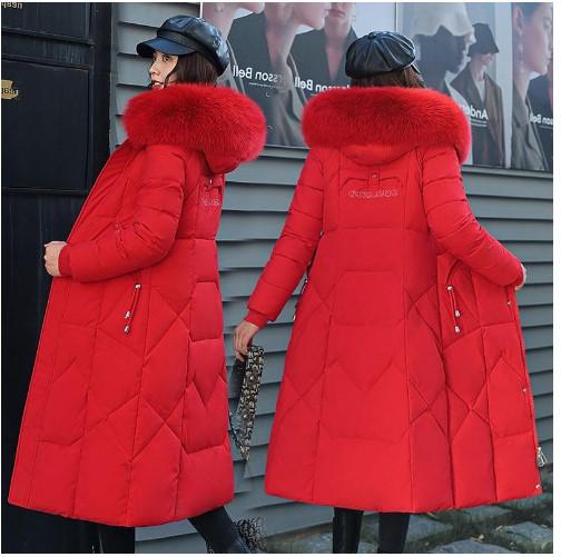 Down cotton-padded clothes for women's new winter long over-knee thickened cotton-padded clothes, slim and thin cotton-padded jackets for women